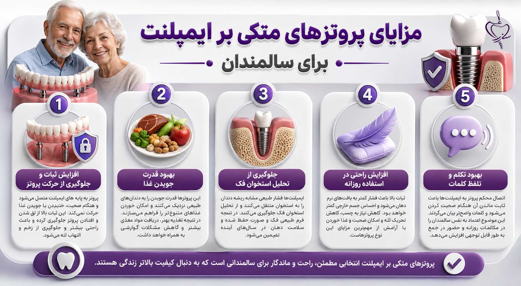مزایای پروتز های متکی بر ایمپلنت برای سالمندان